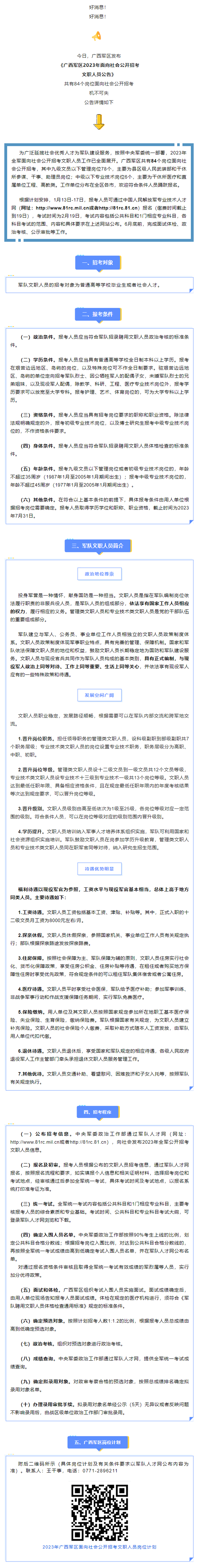 机不可失！广西军区发布2023年面向社会公开招考文职人员公告！.png